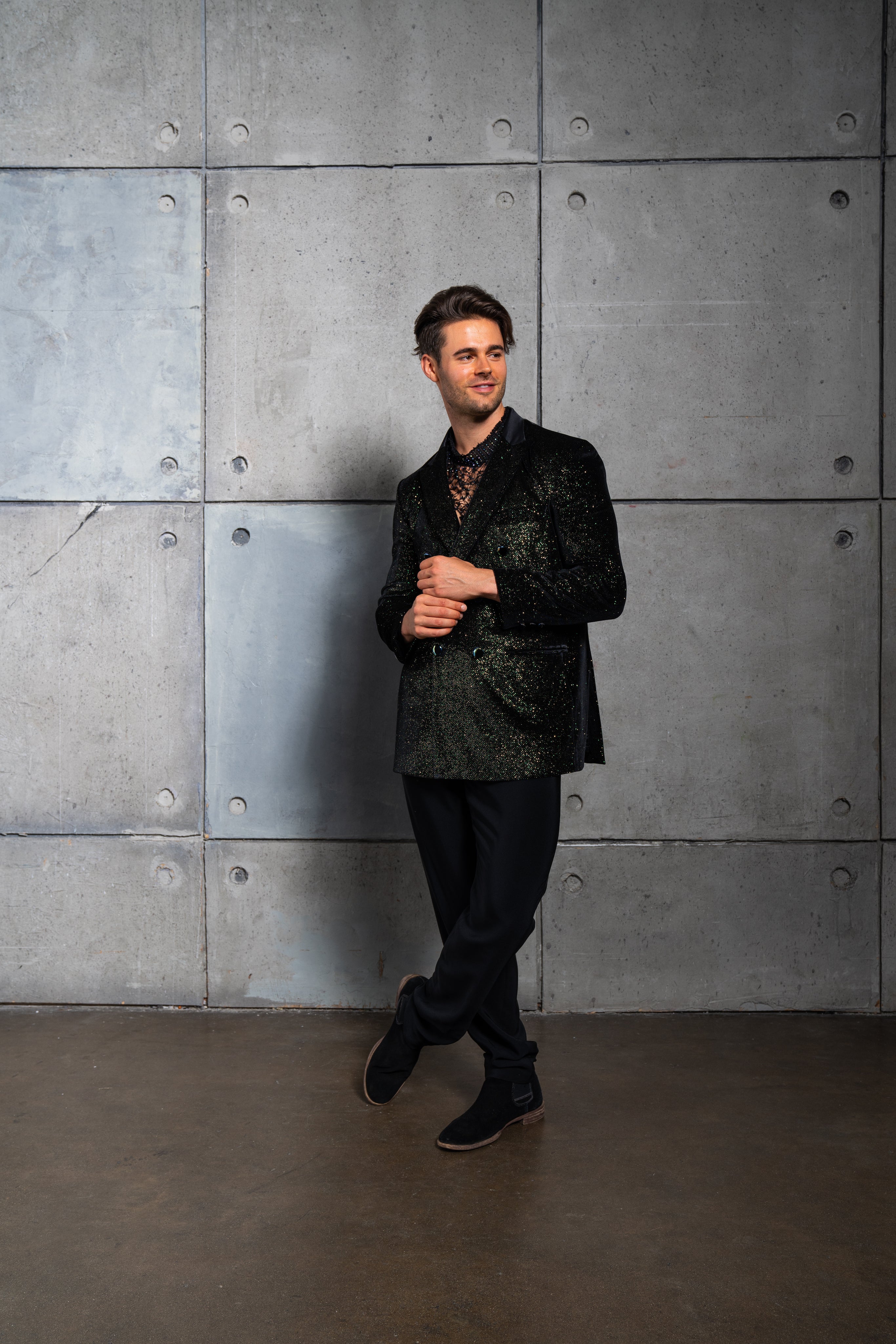 the Lumineux Double Breast Suit Jacket