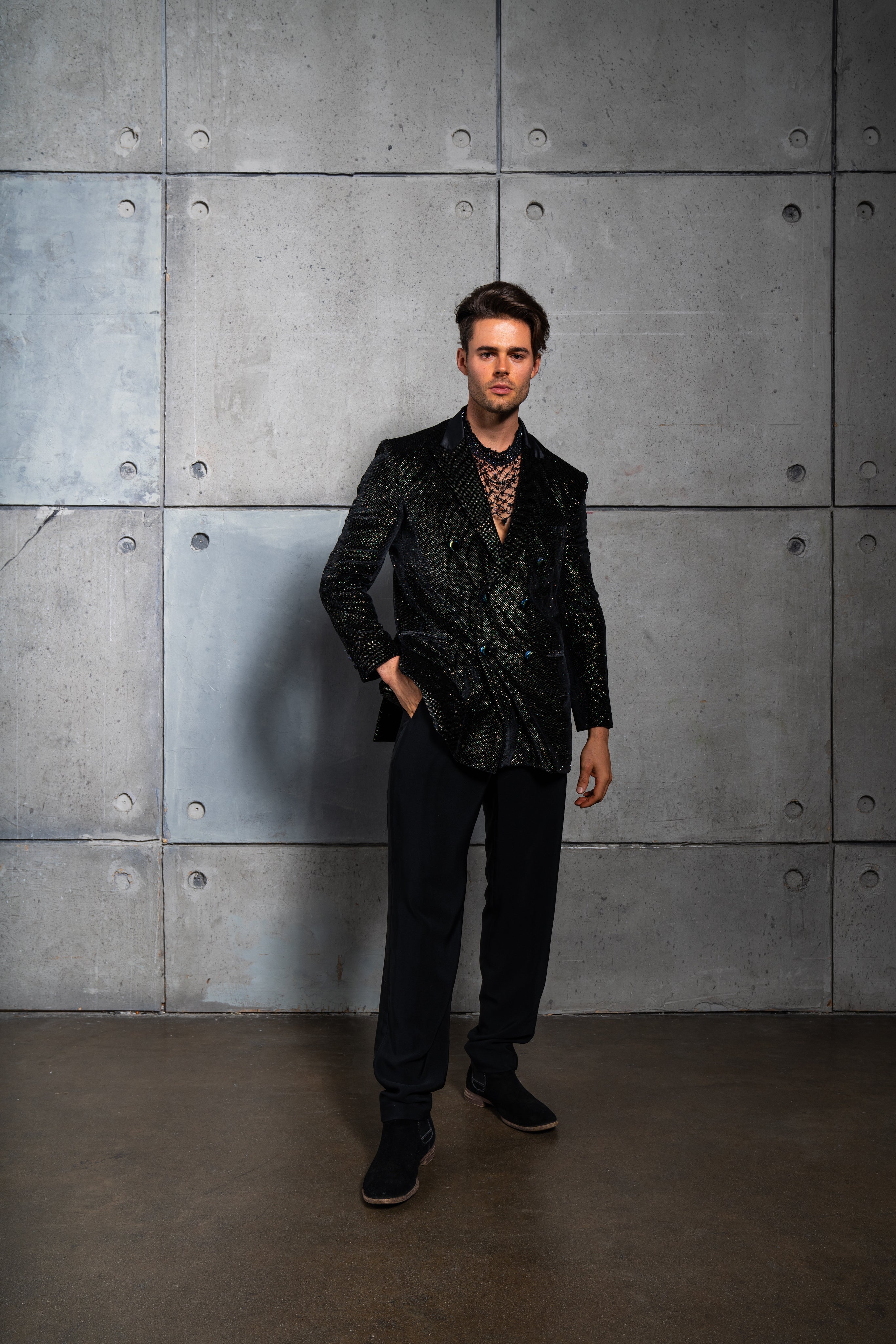 the Lumineux Double Breast Suit Jacket