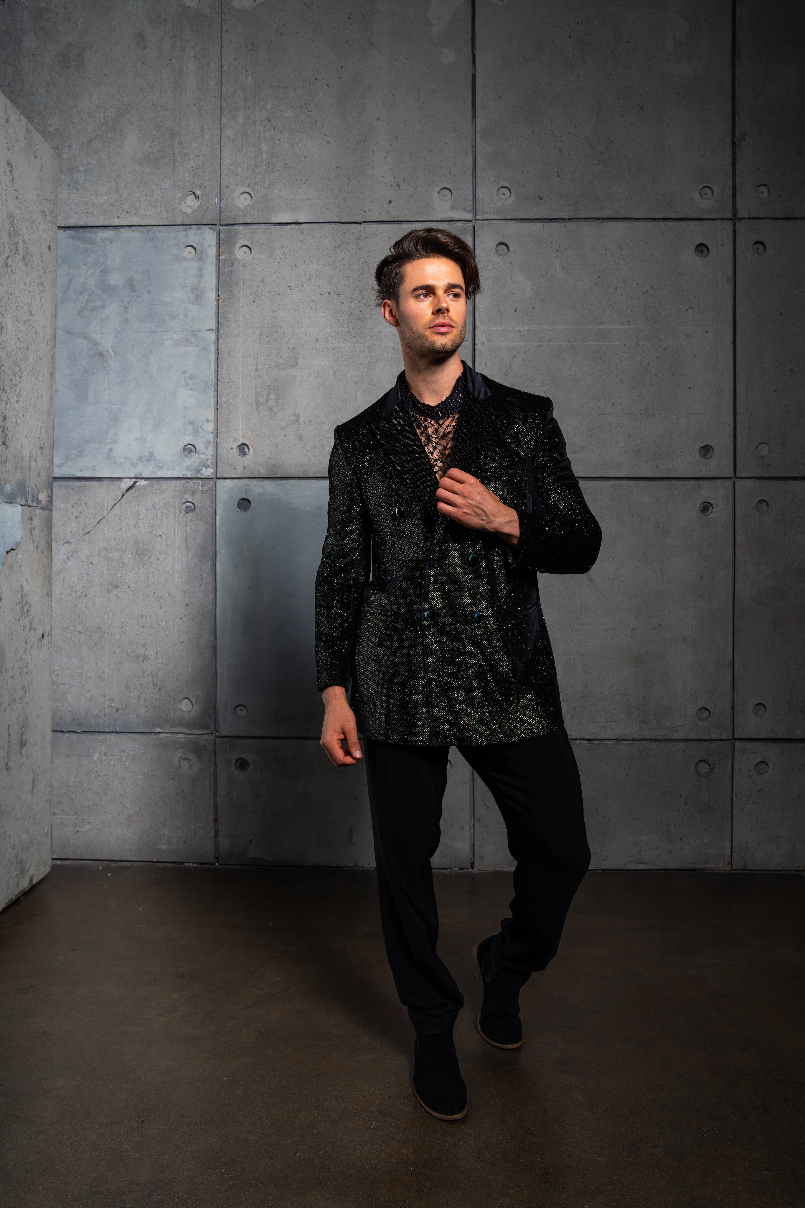 the Lumineux Double Breast Suit Jacket
