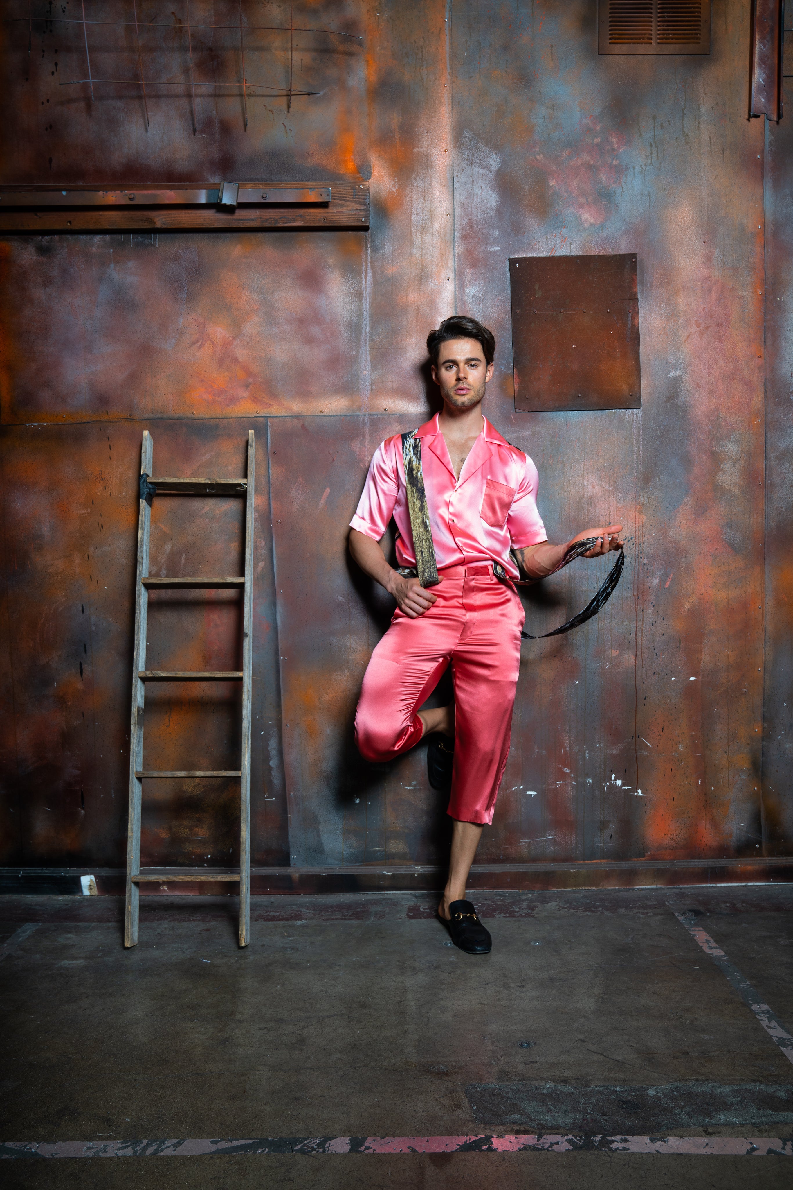 Silk Cropped Overalls