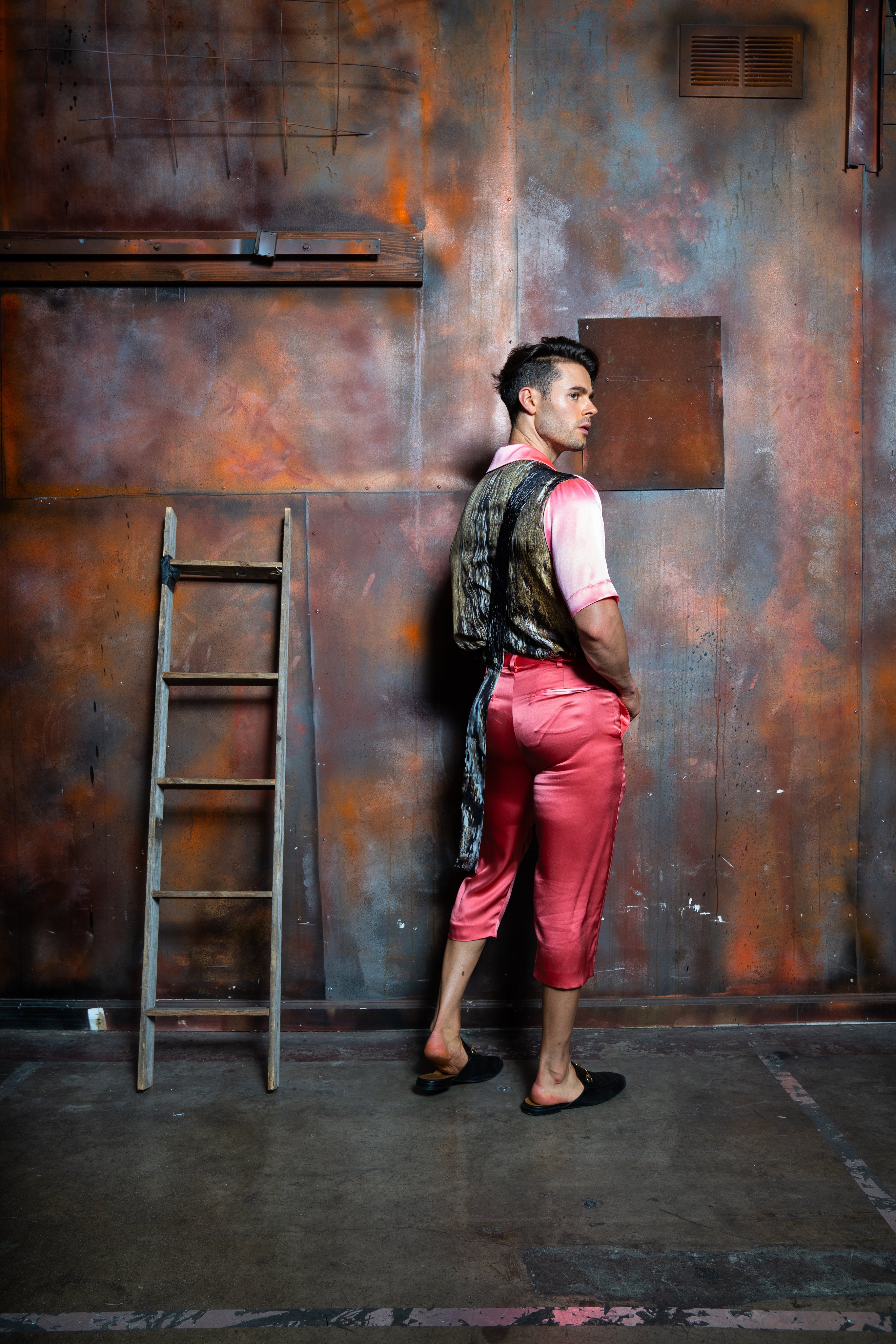 Silk Cropped Overalls