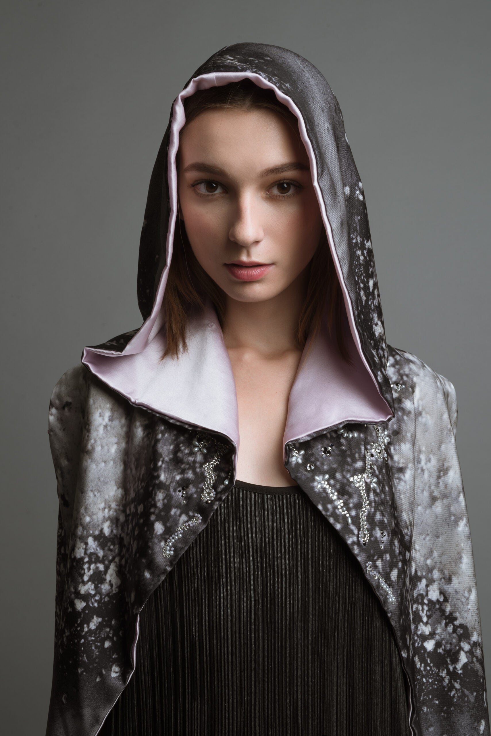 Precious Lilac Lovely Face - Painted Scarf - Kimia Arya Silk