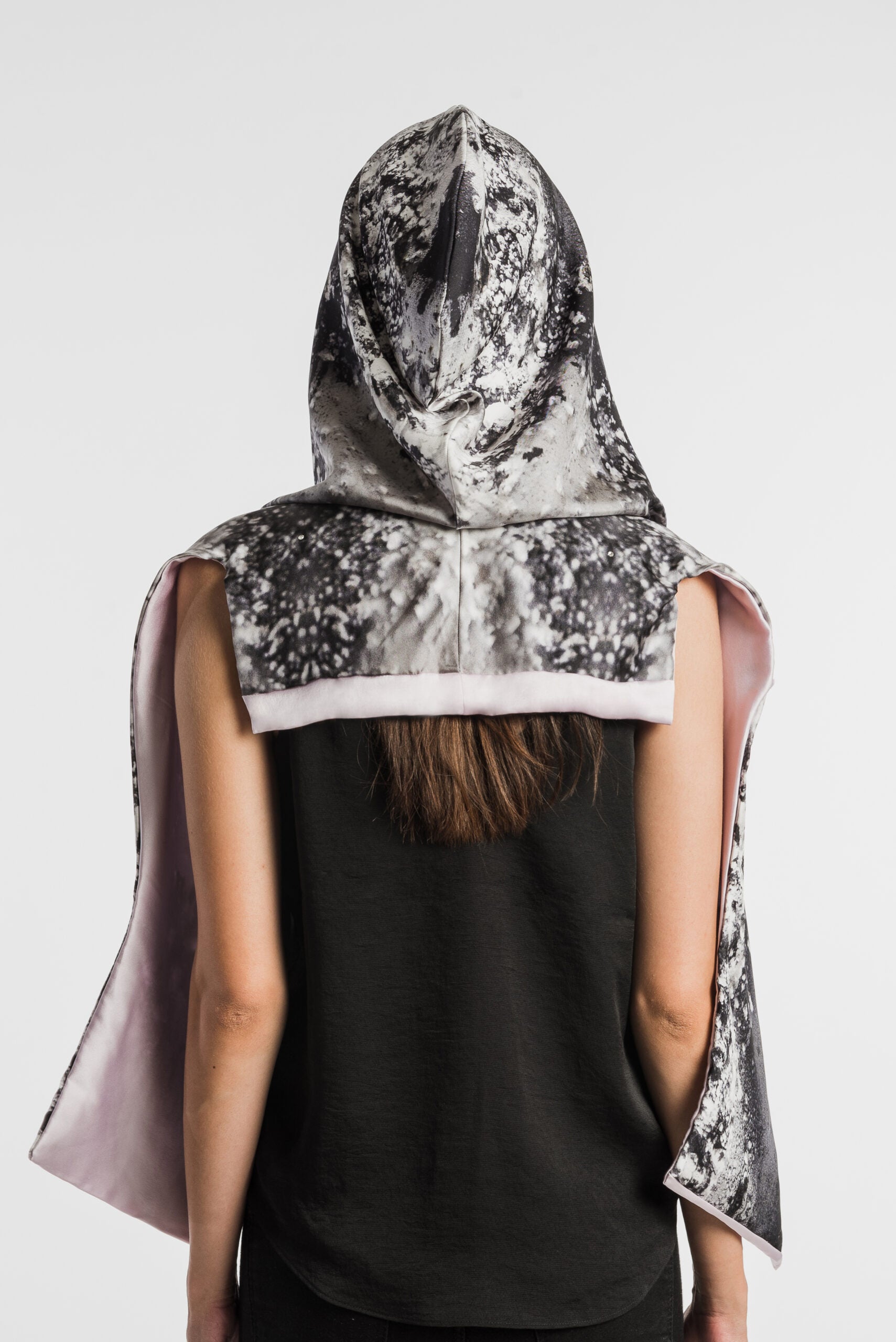 Precious Lilac - Back View -Painted Scarf - Kimia Arya Silk