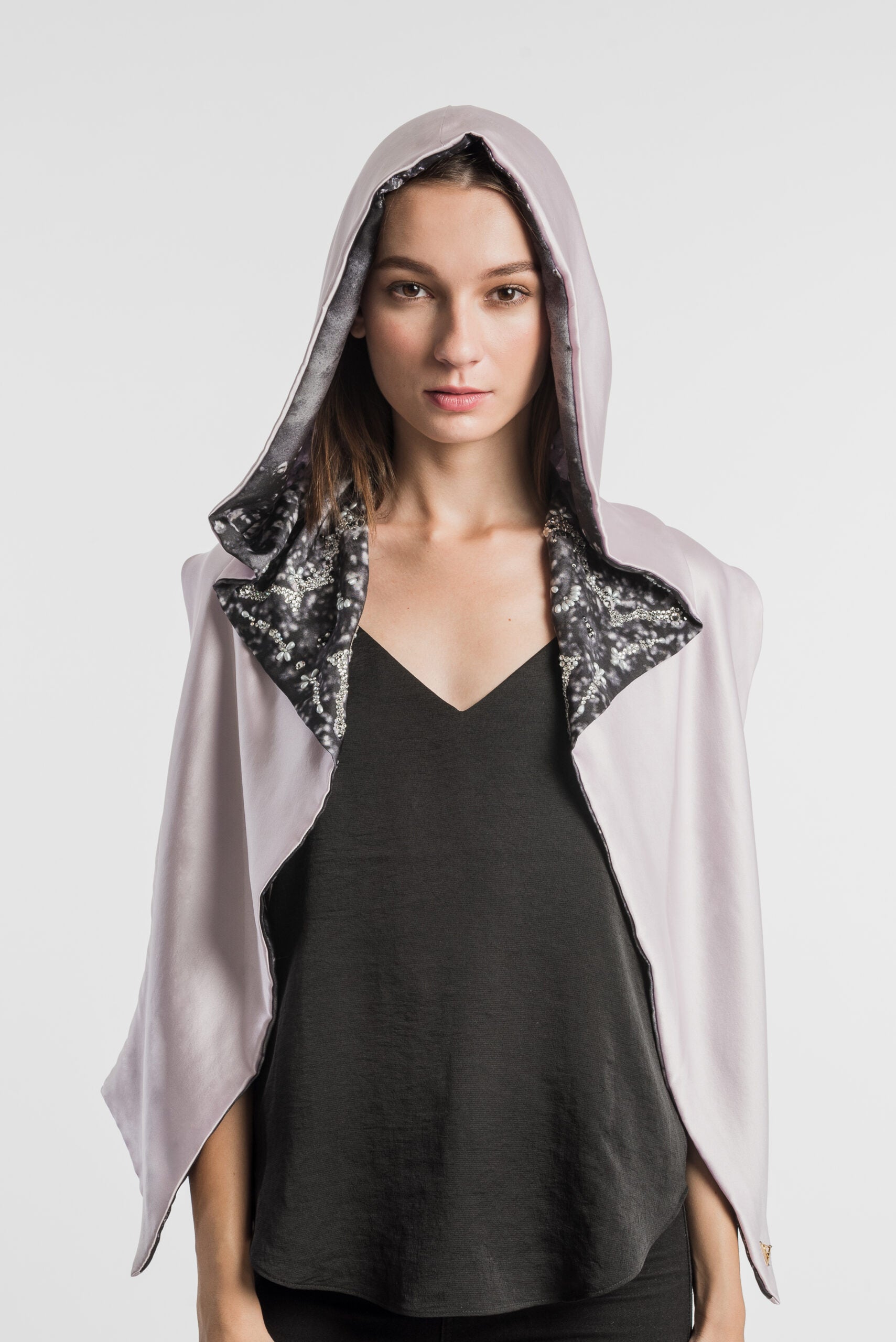 Precious-Lilac-Painted Scarf-Lilac-View - Kimia Arya Silk