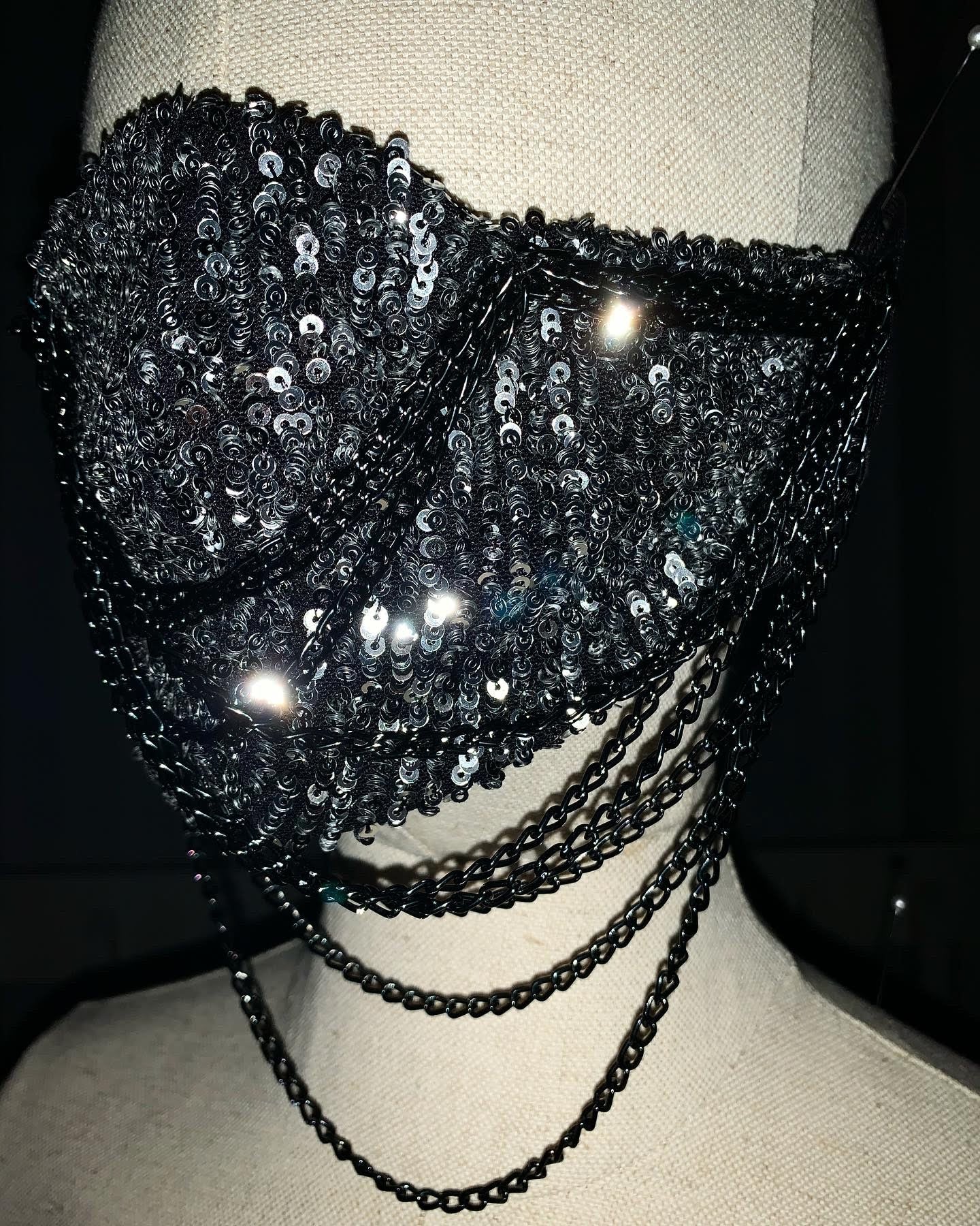 Sequins Chain Face Mask