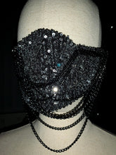 Load image into Gallery viewer, Sequins Chains Face Mask Front
