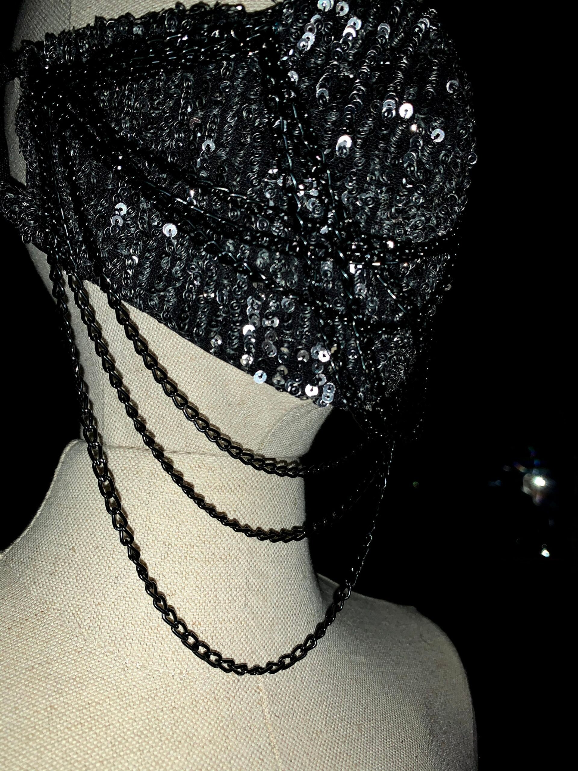 Sequins Chains Face Mask