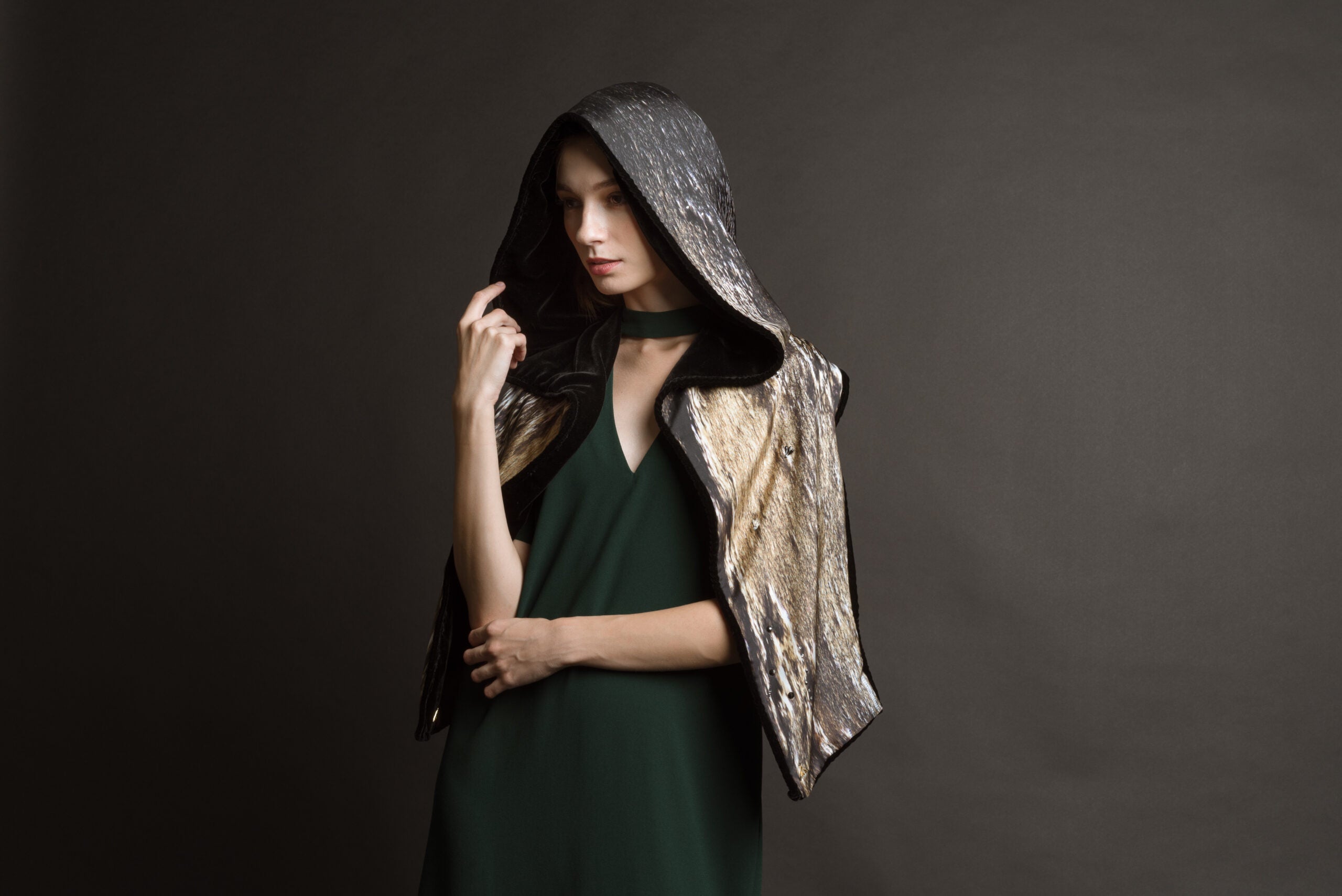 The Velvet Gold Painted Scarf