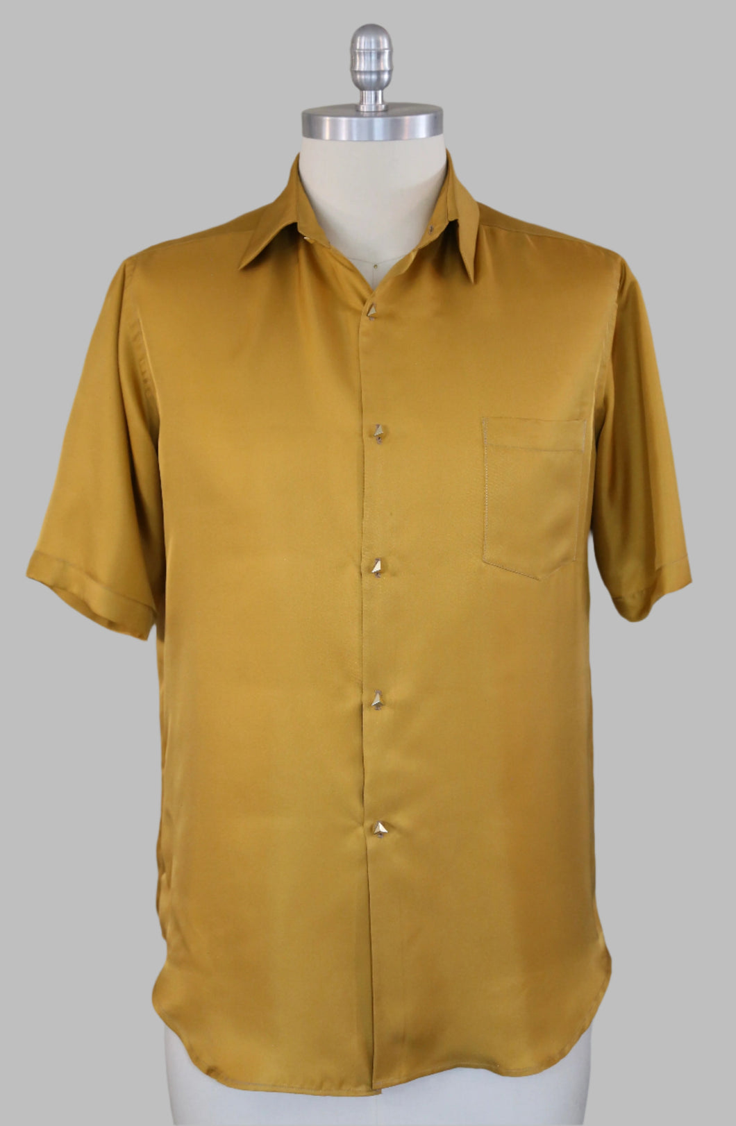 Button-up silk twill shirt