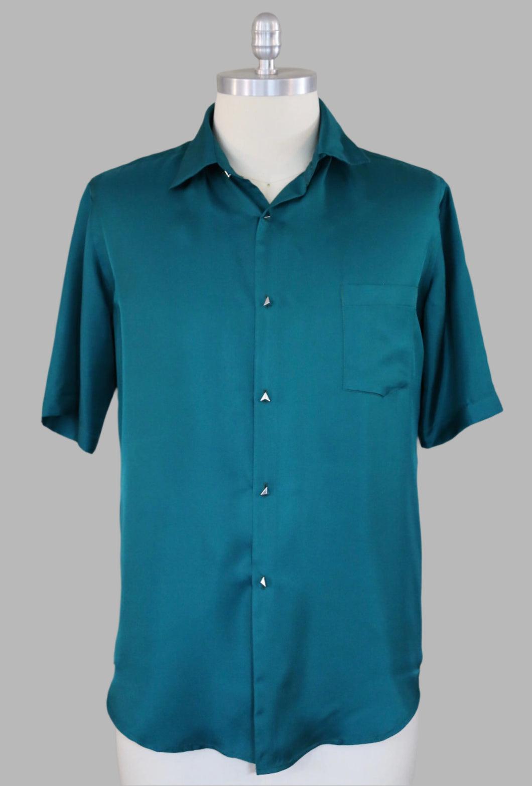 Button-up silk twill shirt