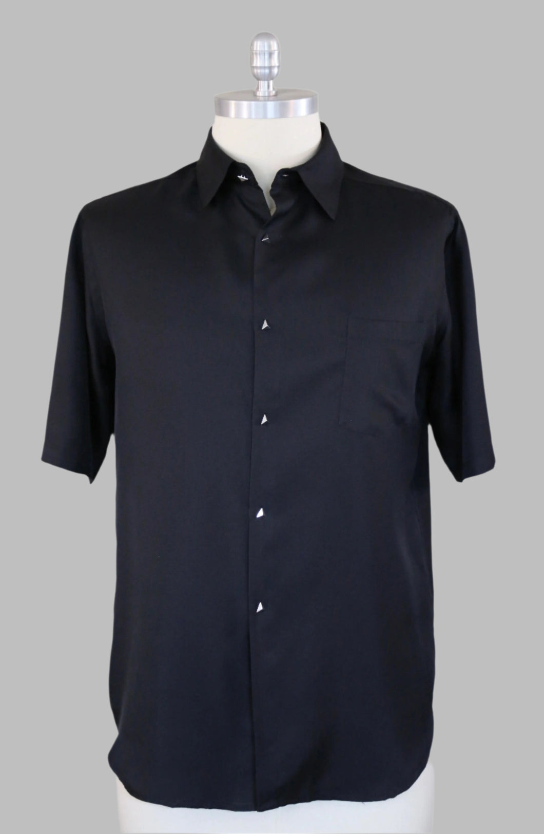 Button-up silk twill shirt